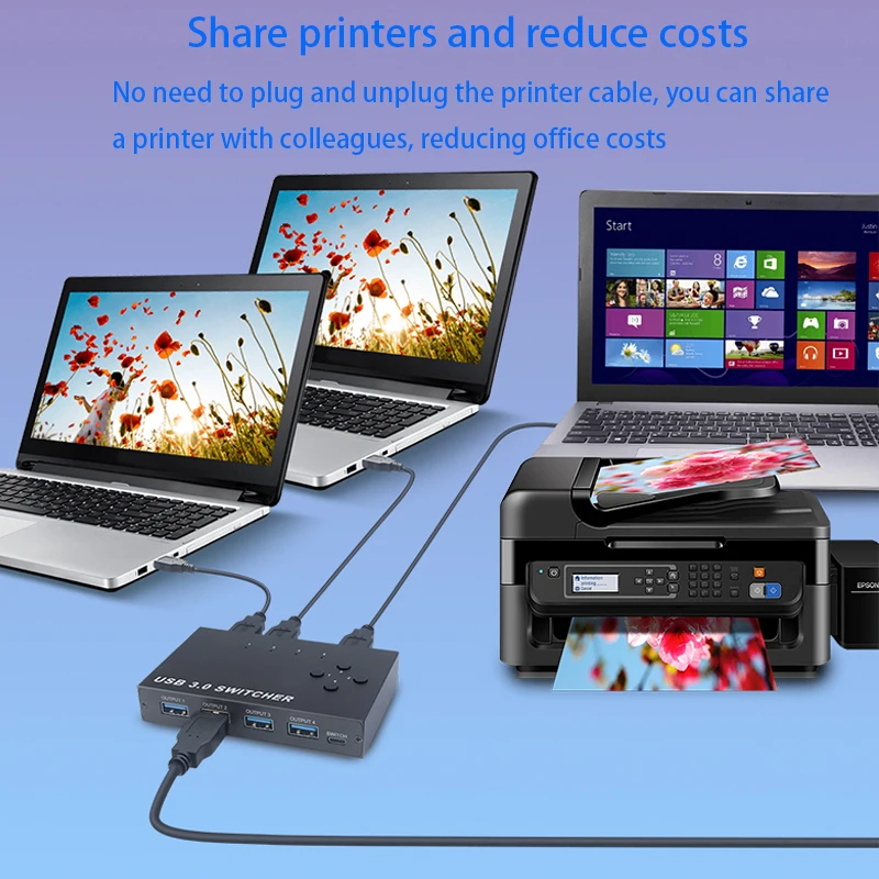 Internet Splitter Adapter Dock Station USB Synchron Controller Adapter Konverter 4 in 4 aus USB 3,0 Switch Dock Station Hub