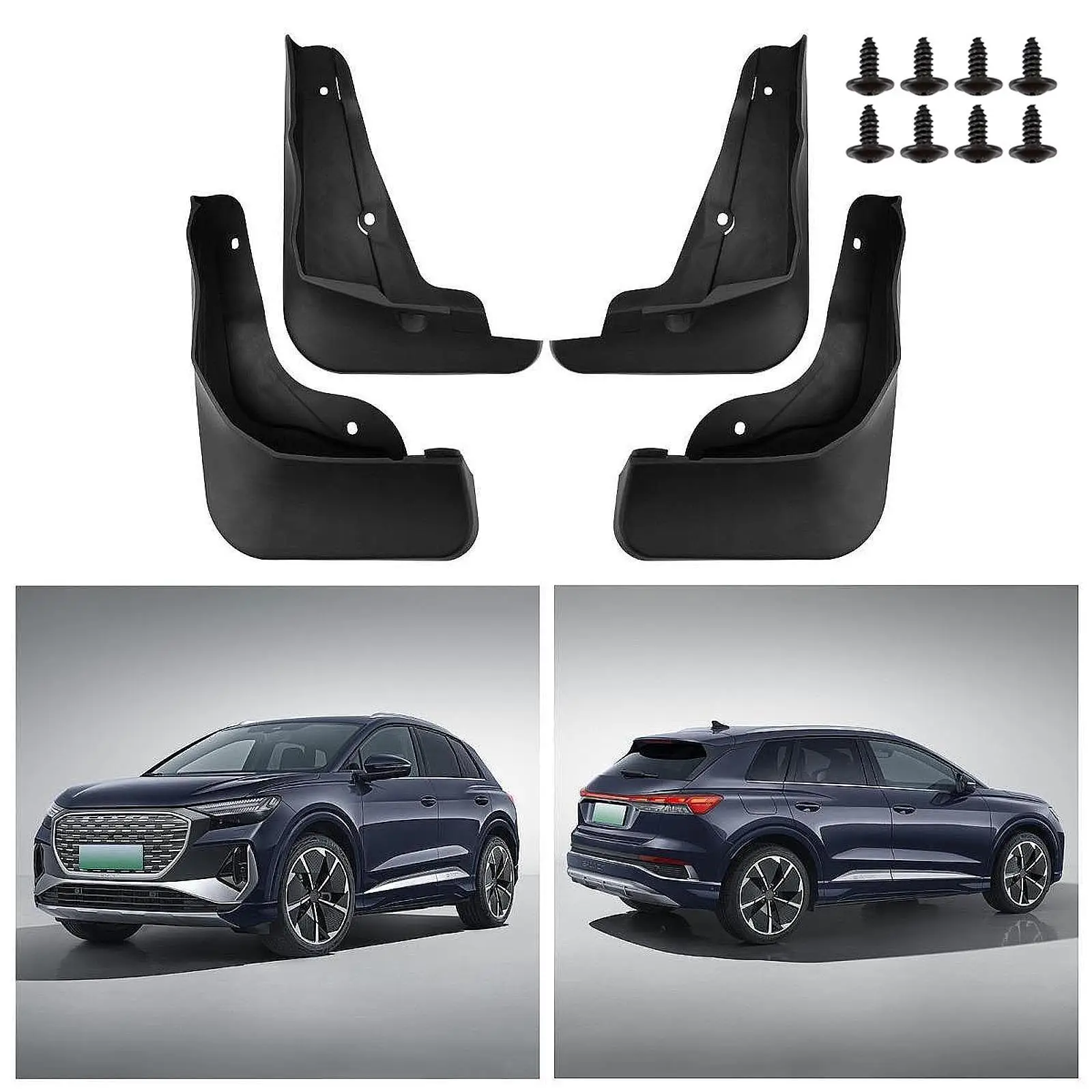 

4x Car Mud Flaps Mudguards Premium Stable Easy to Install Car Accessories Mudflaps Guards for Q4 E Tron 2022-2025