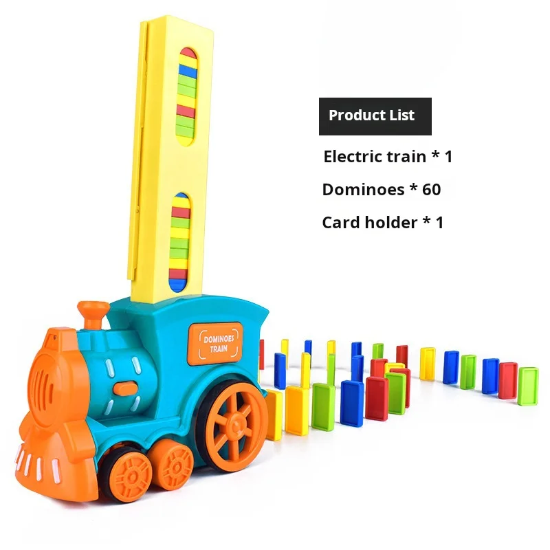 Elektrische Domino Kleine Trein Geluid En Licht Domino Auto Roller Ball Glijbaan Bouwstenen Set Educatief Speelgoed Voor Kinderen