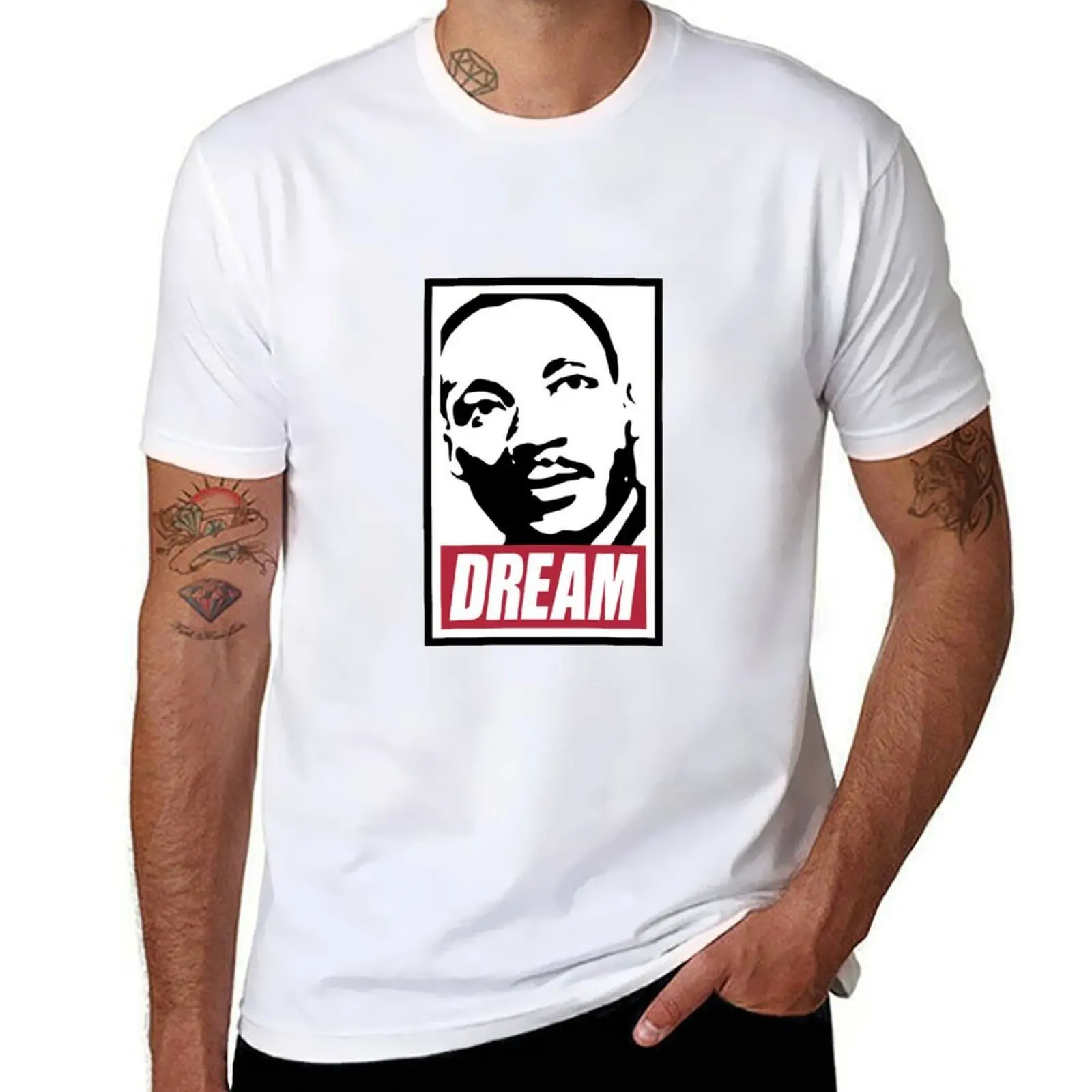 

x Dream MLK T-Shirt funny t shirts dark humor black cotton t-shirt plain for man package T-Shirt