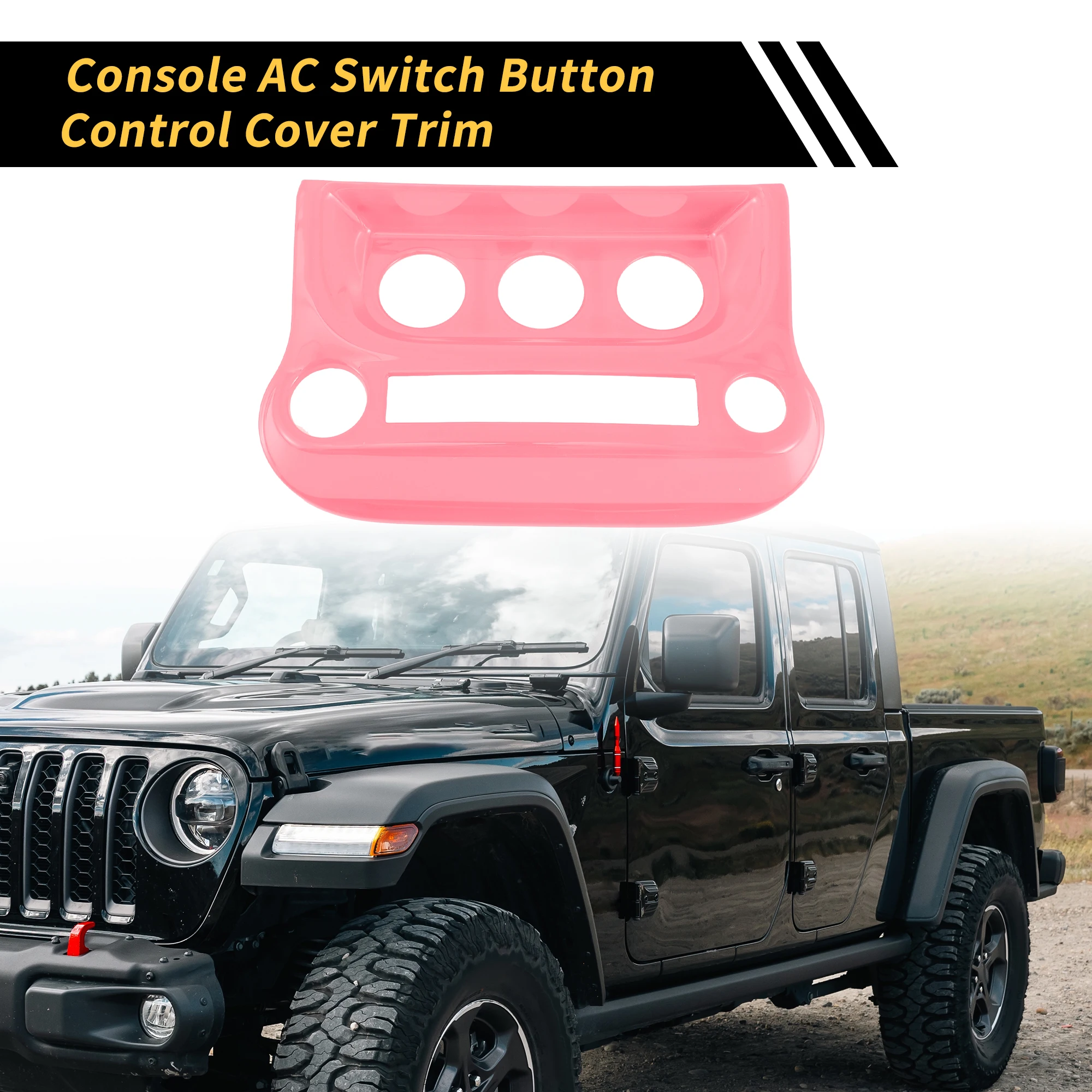 

UXCELL 1 Pcs Console AC Switch Button Control Cover Trim for Jeep Wrangler JK JKU 2011-2017 ABS Pink