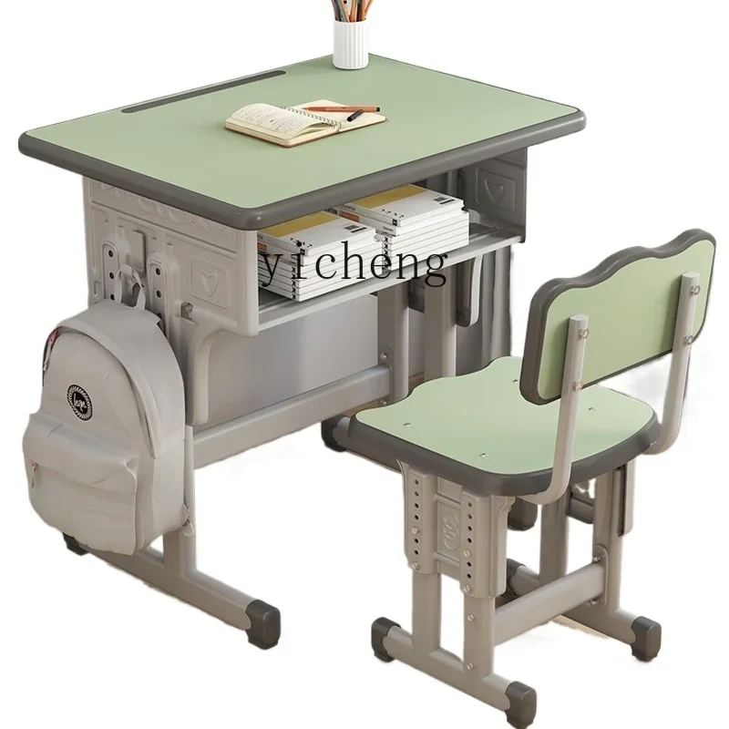 

ZF Study Table Elementary School Student Adjustable Home Writing Table and Chair