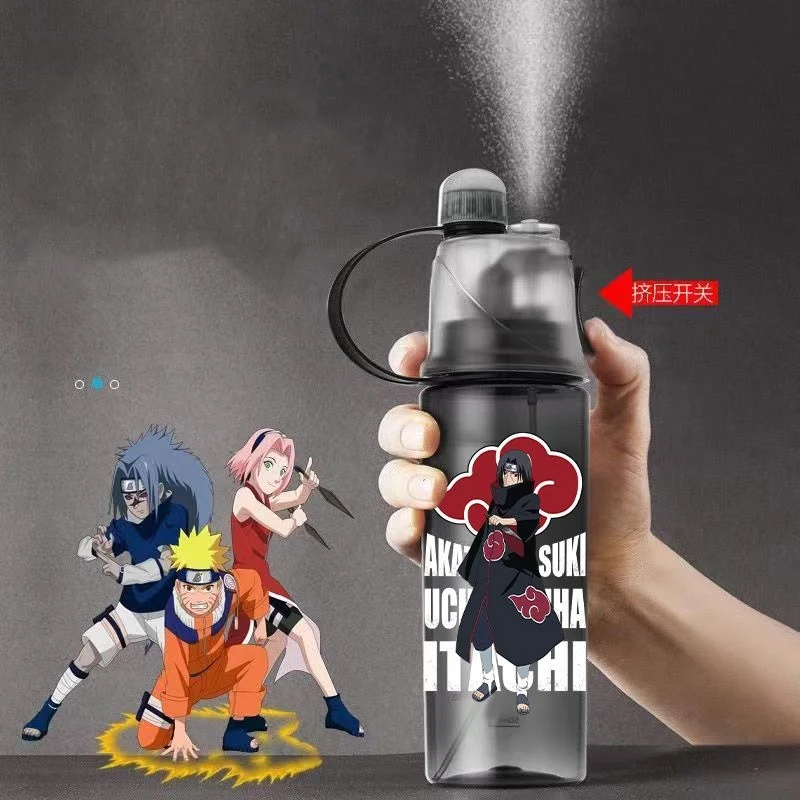 New Naruto Anime Uchiha Itachi Patterns Summer 600Ml Spray Cup Sports Water Cup Portable Plastic High Temperature Resistance Cup