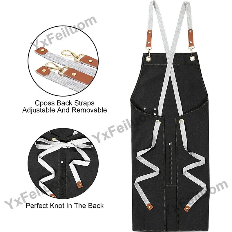 Custom Fashion Apron Kitchen Waterproof Chef Work Aprons Restuarant Bar Waiter Mandiles Nail Beauty Hair Studio Avental Design