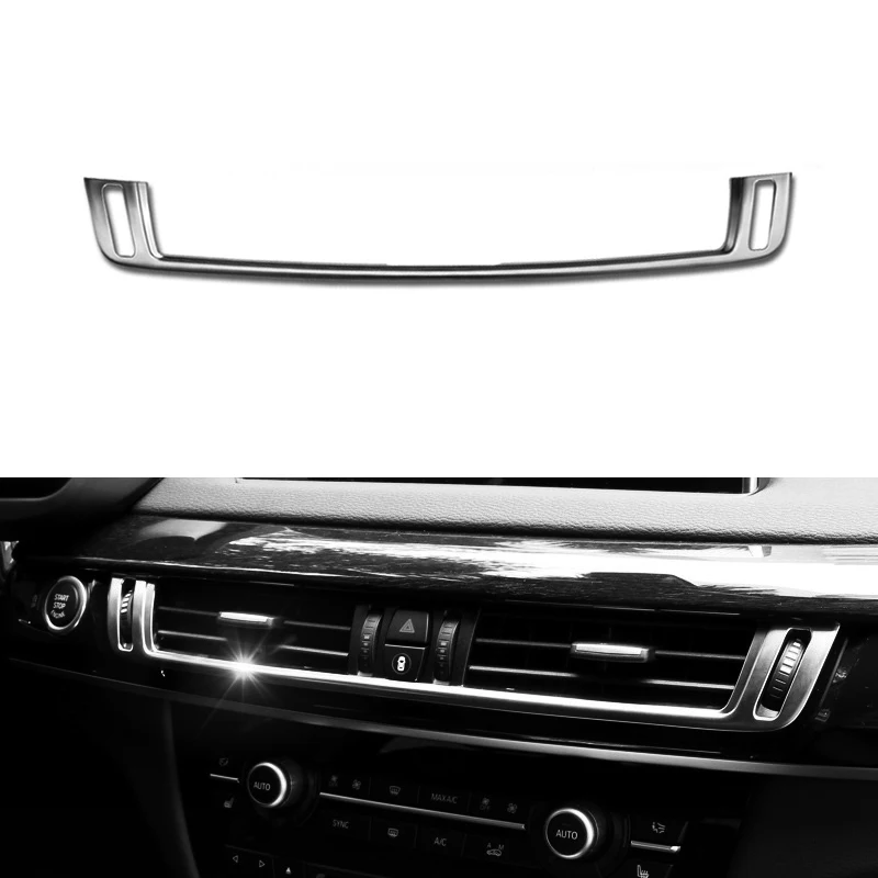

Car Styling ABS Chrome Interior Center Control Air Condition Outlet Frame Cover Trim For BMW X5 X6 F15 F16 2015 2016 2017