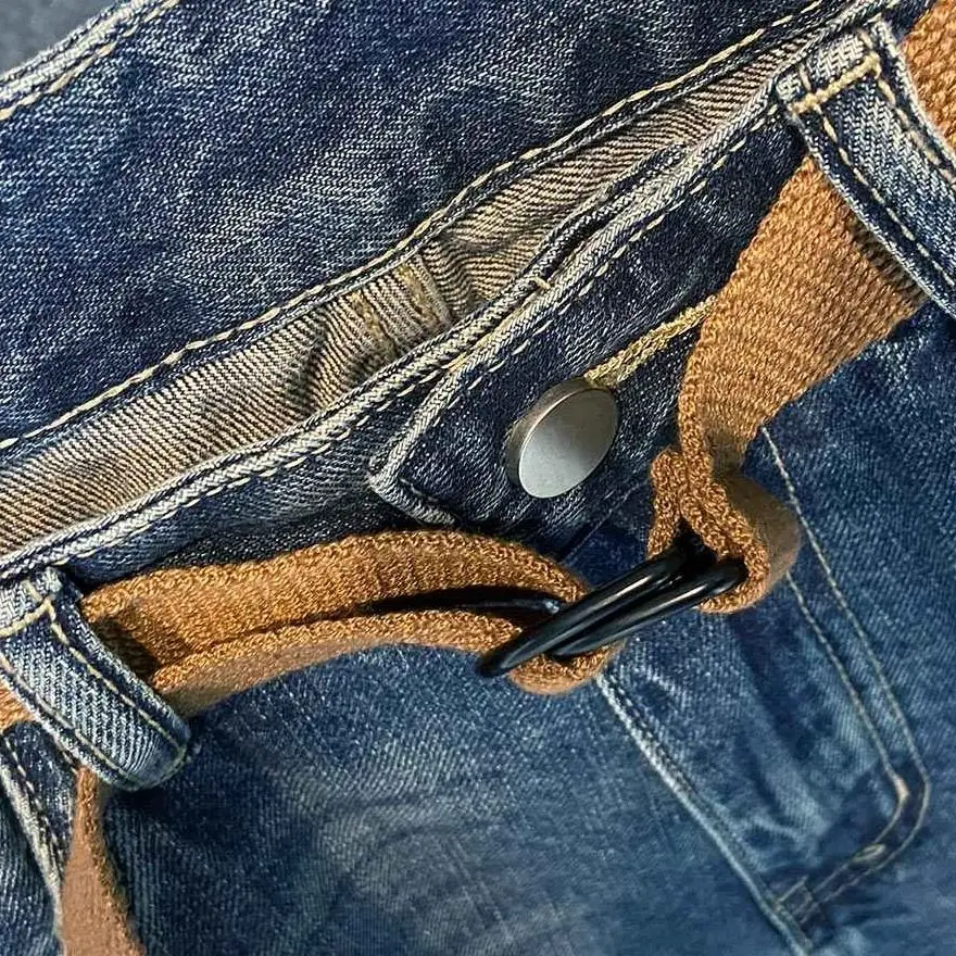 الصيف الرجال عارضة الدنيم السراويل العلامة التجارية جيوب فضفاضة السراويل المستقيمة العصرية خمر الشارع الشهير صديقها البضائع غسلها السراويل