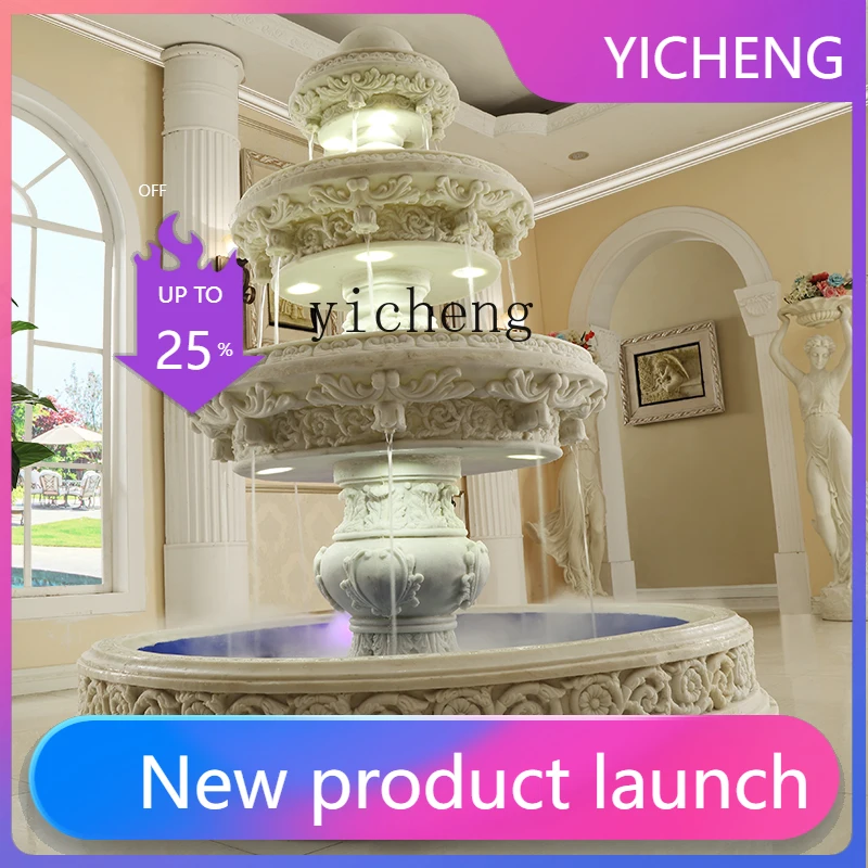 

Water Fountain Large Indoor Decoration Hotel Floor Roman Column Decoration Housewarming Gift Courtyard Fish Pond
