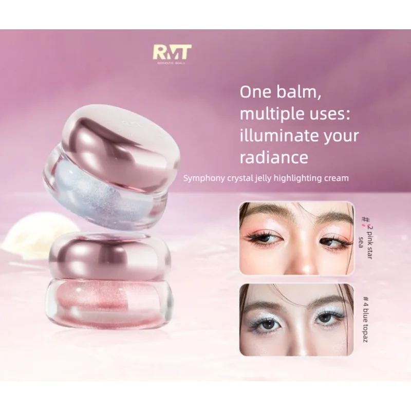 RMT Luo Xiaoman Iridescent Crystal Jelly Highlighter Fine Shimmer Contouring Brightening Flashing Pure Desire Travel Makeup New