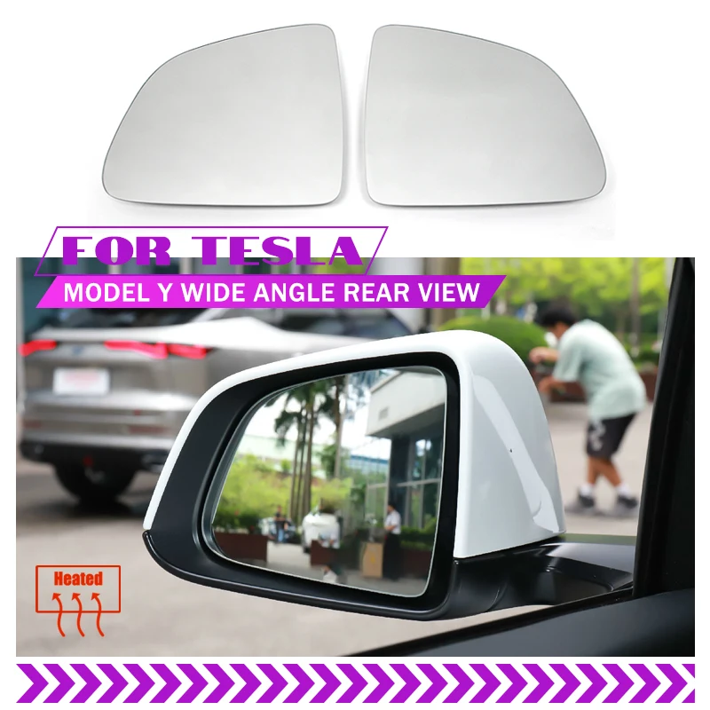 

Реальные 1000R 1 пара боковых зеркал заднего вида стеклянные линзы для модели Tesla Y модель Y 2019 2020 2021 широкоугольный Вид с антибликовым ModelY Wing