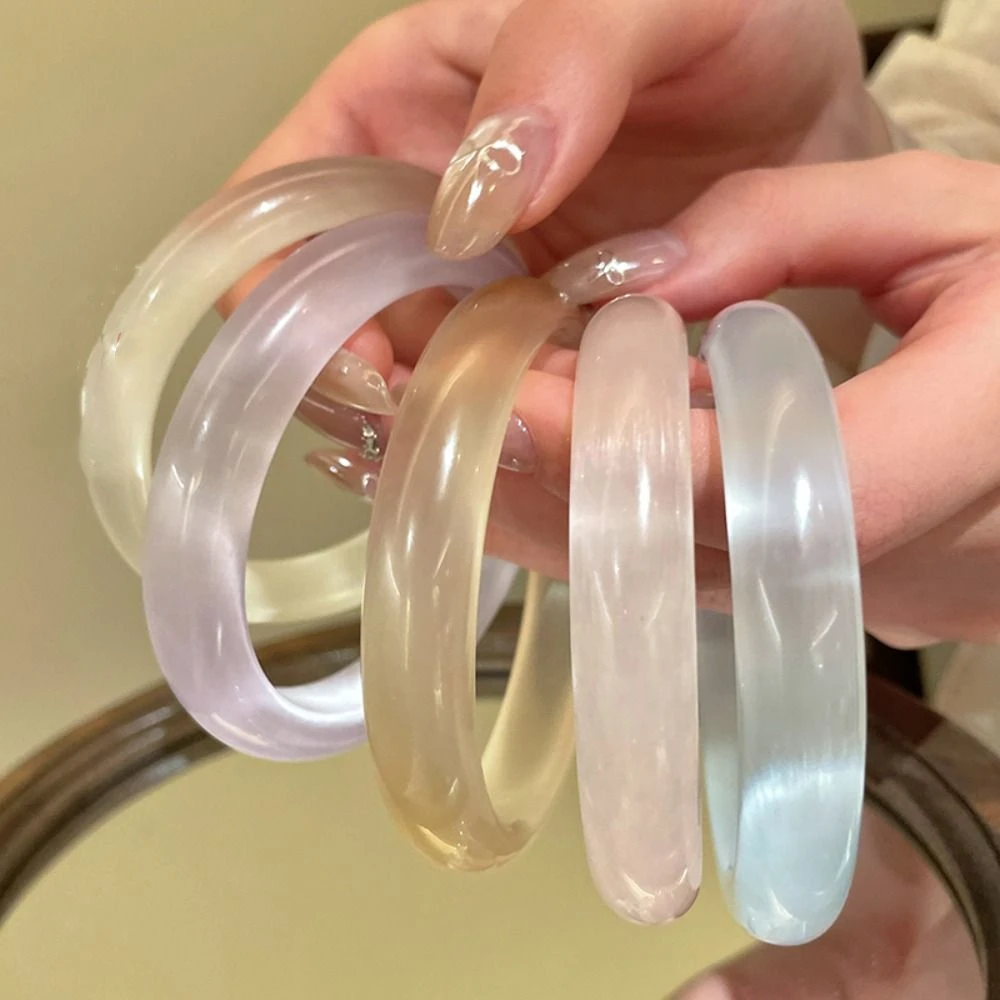 هندسية النمط الصيني الإسورة جولة الأبيض ضوء القمر سوار دائري مجوهرات اكسسوارات النمط القديم الرجعية اليد الدائري