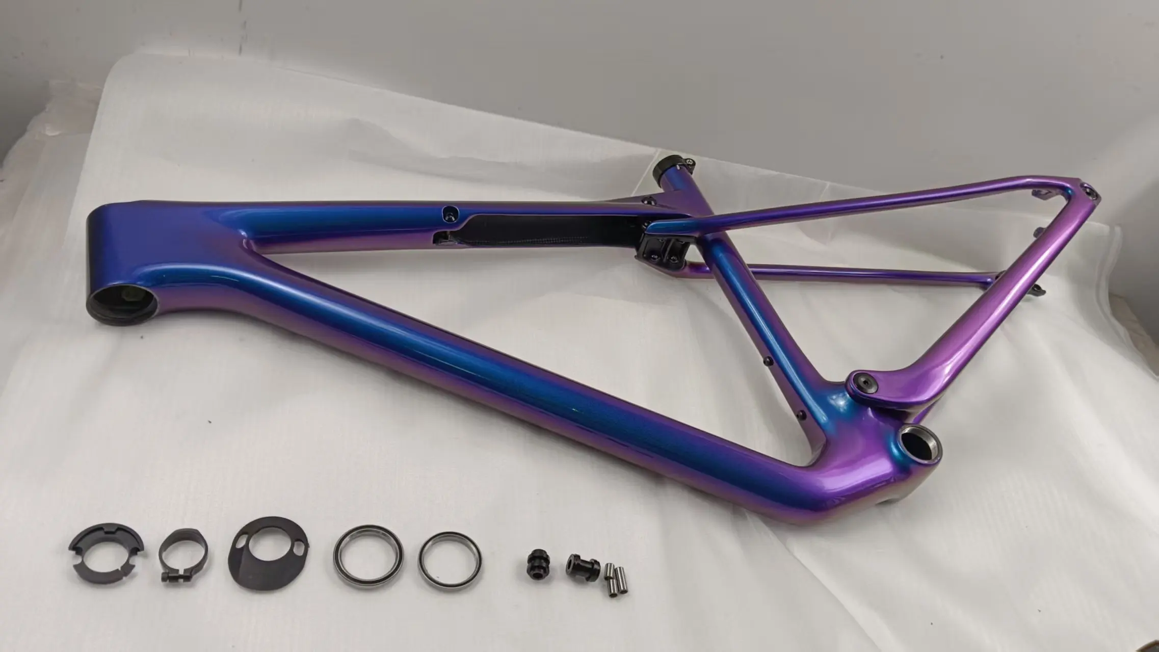 BLUE GREEN PURPLE CHAMELON T1100 Full Carbon Fiber Suspension MTB Bike Frame XC 29er Boost UDHwith Shock Absorber 210x50mm