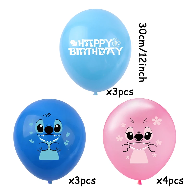 10 pz 12 pollici Disney Lilo e Stitch Set di palloncini in lattice Globo Boy girl\'s Birthday Party Baby Shower decorazioni per feste giocattoli per