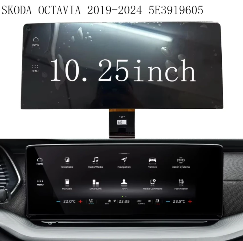 Replacement LCD Display Touch Screen Monitor 10.25inch For 2019-2024 ŠKODA Octavia IV MK4 NX 5E3919605 C100HAT01.1 23494073