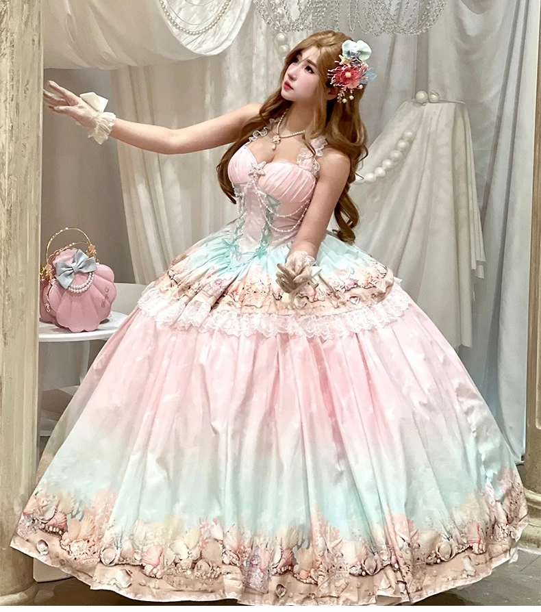 فساتين سهرة فرنسية رومانسية للسيدات 2025 فستان نسائي جديد عالي الخصر للتخسيس رائع أنيق عاري الكتفين فستان طويل على شكل كرة #2