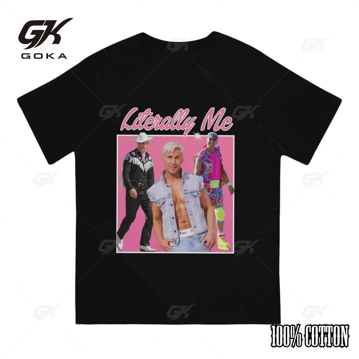 

Забавные футболки «Літерально я», мужские футболки из чистого хлопка с круглым вырезом, футболки с короткими рукавами Ryan Gosling, идея подарка, одежда