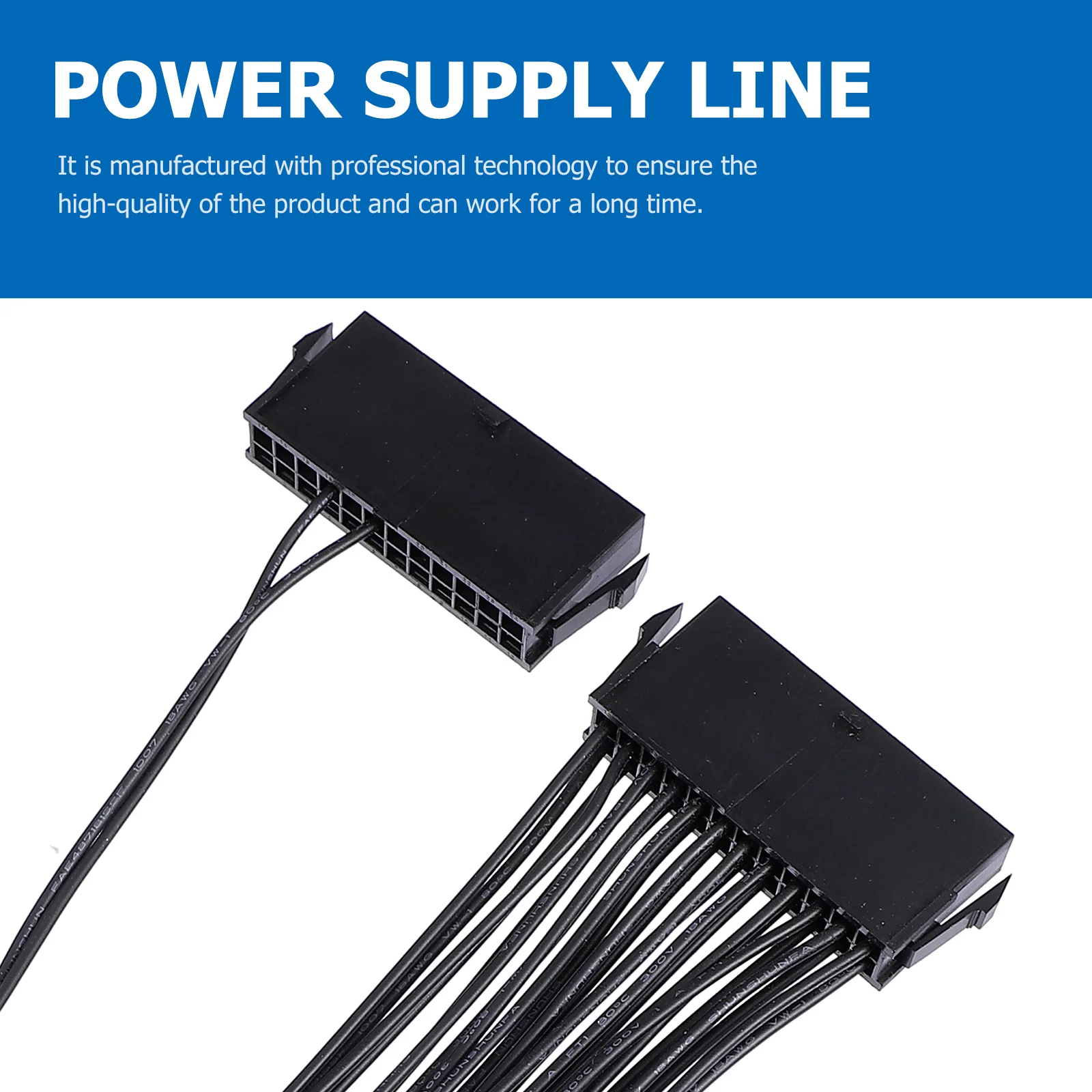 

High Durability 24pin Power Cable Dual for Motherboard Fine Workmanship Practical Power Supply Line Boot Line