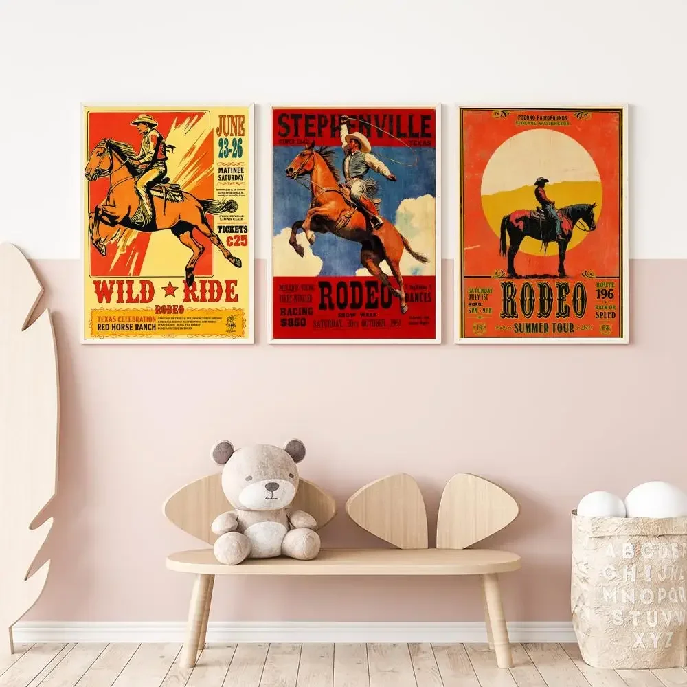 Rodeo Heritage Poster Versatile HD Waterproof Wall Art Self-Adhesive Decor for Any Space Ideal Gift