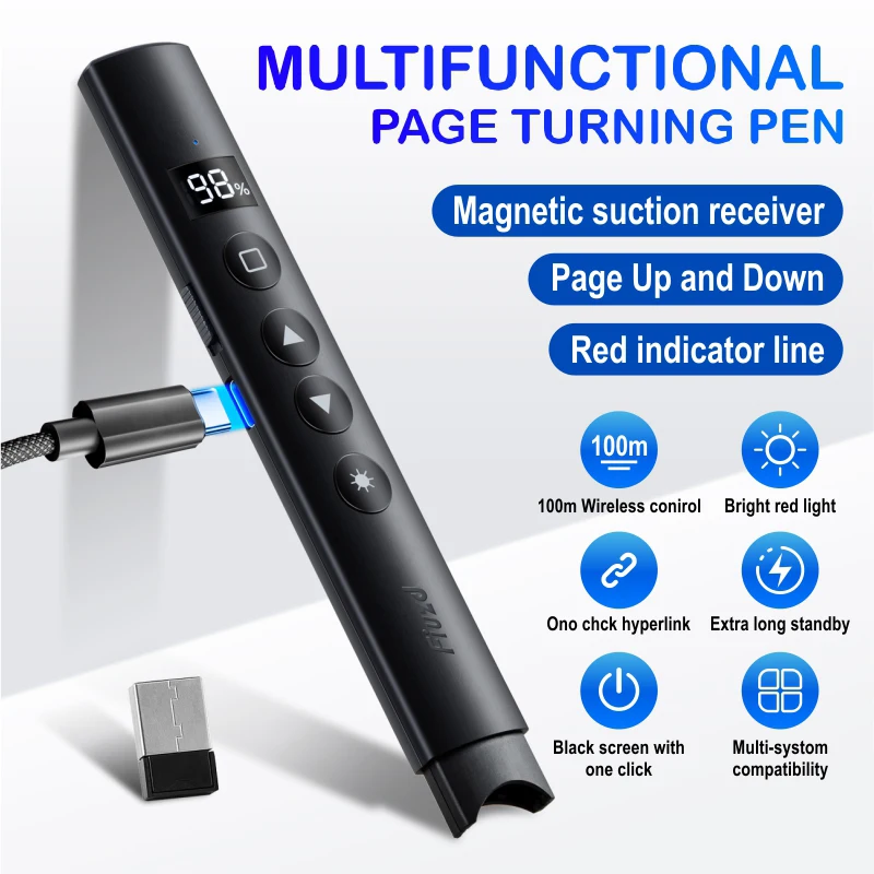 جديد مقدم لاسلكي الأحمر صفحة الليزر تحول القلم 2.4G RF حجم التحكم عن بعد PPT عرض USB مؤشر PowerPoint الماوس