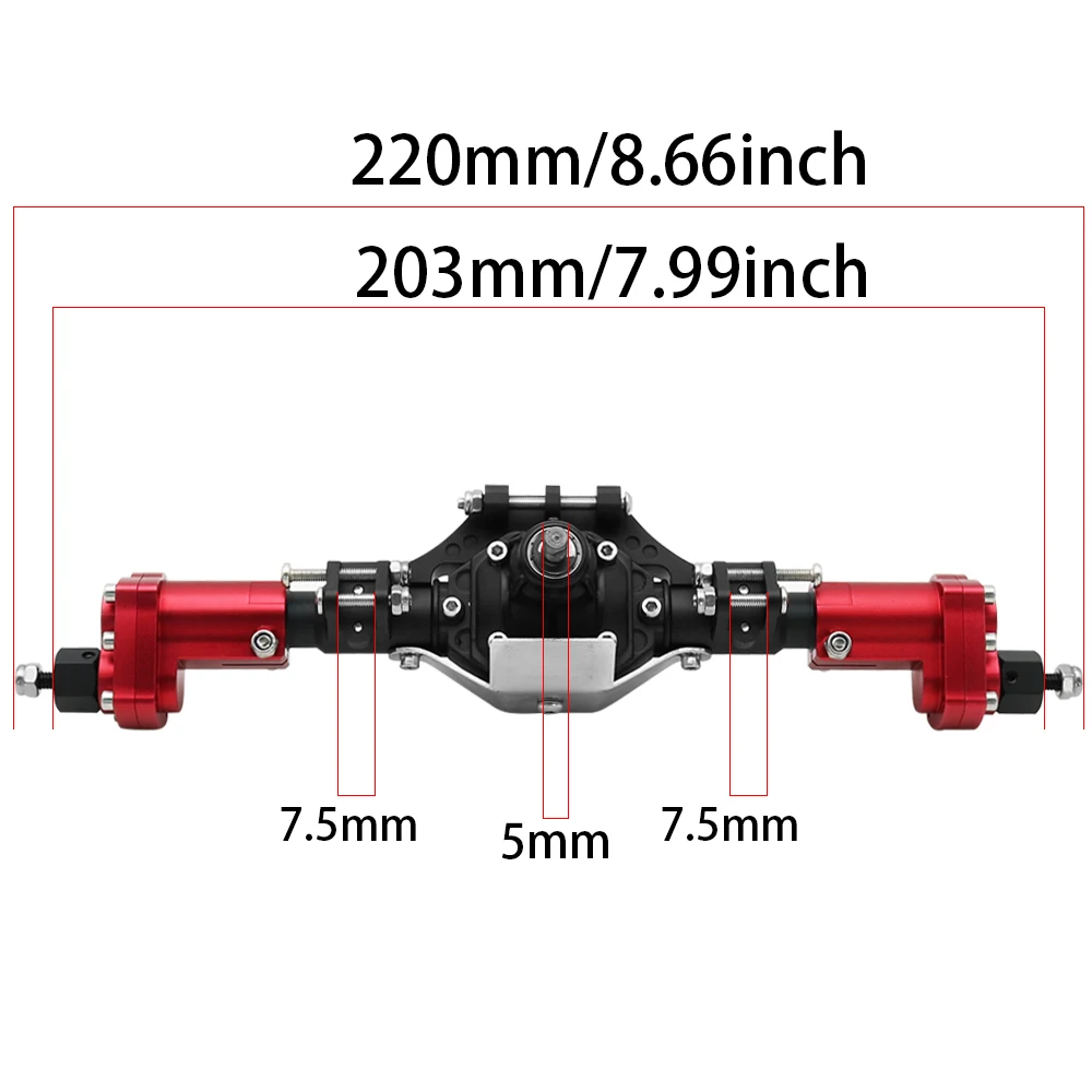 INJORA Essieu Avant Pour RC Crawler 1/10 – Axial SCX10 II 90046 90047 – Métal CNC, Engrenages Acier, Poids 247g