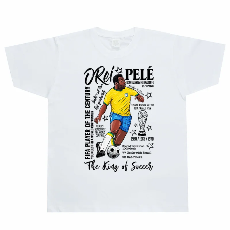 American Retro Football Star Print T-Shirt - Ball King 10 Number Loose Heavyweight Short Sleeve