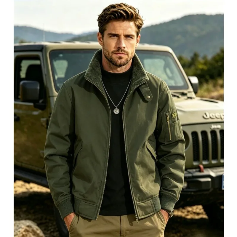 New Fashion Men Fleece Warm Winter Down Jackets Trendy Casual Coats Male Tooling Jackets Quality Man Stand Collar Winter Parkas
