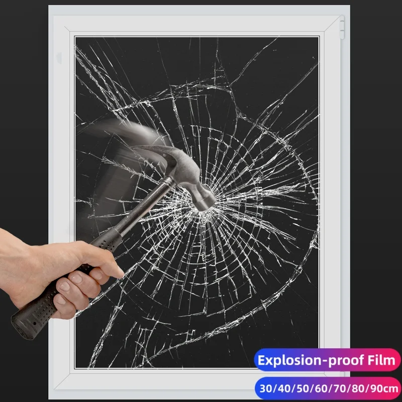 Película transparente à prova de explosões autoadesiva da janela, vidro Shatterproof temperado, corrigo do escritório, 8mil
