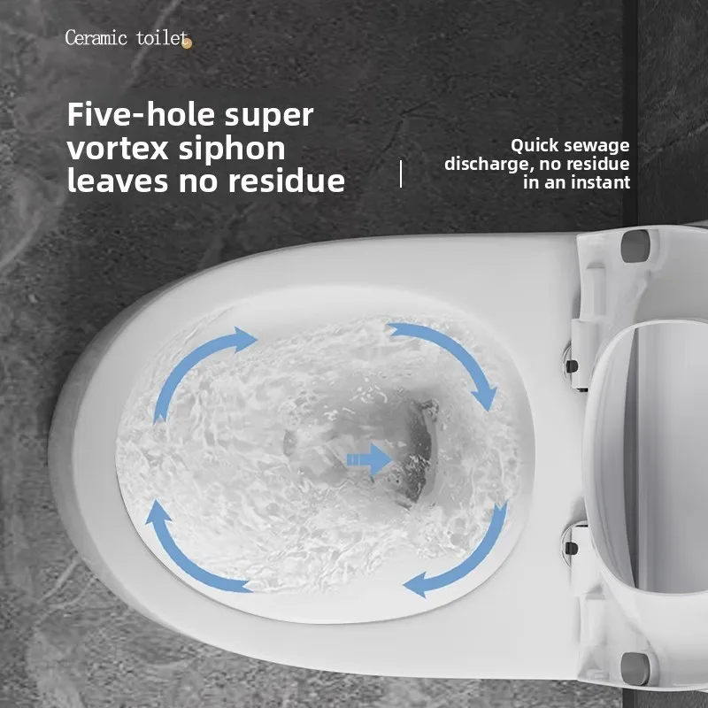 Household engineering toilet toilet, super swirl siphon type, large diameter, large impulse, silent, deodorant pipeline