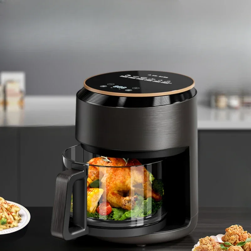 Air fryer: a new multifunctional, large capacity, intelligent electric fryer for household use. Small and visible transparent