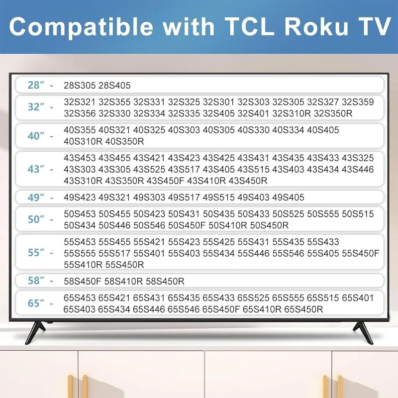 Suporte de base de TV adequado para pernas TCL28/32/40/43/49-65 polegadas 55s453 sem perfuração