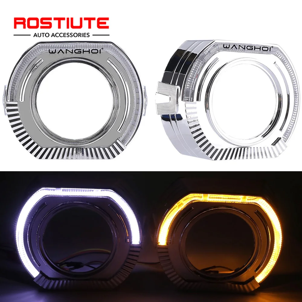 2.5“ 3 Inch Lens Masks with Angel Eyes for Bi Xenon Projector Car LED Headlight Angel Eyes Halo Ring Shrouds Car Accessories