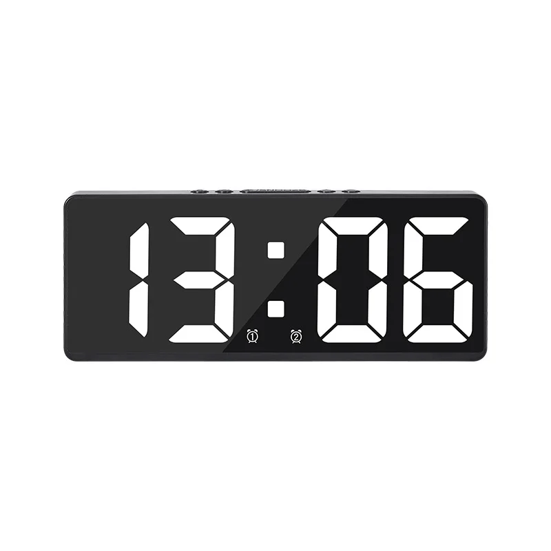Digitale wekker Spraakbesturing Temperatuur Snooze Nachtmodus Desktop Tafelklok 12/24H Anti-storen Functie LED Klokken Horloge