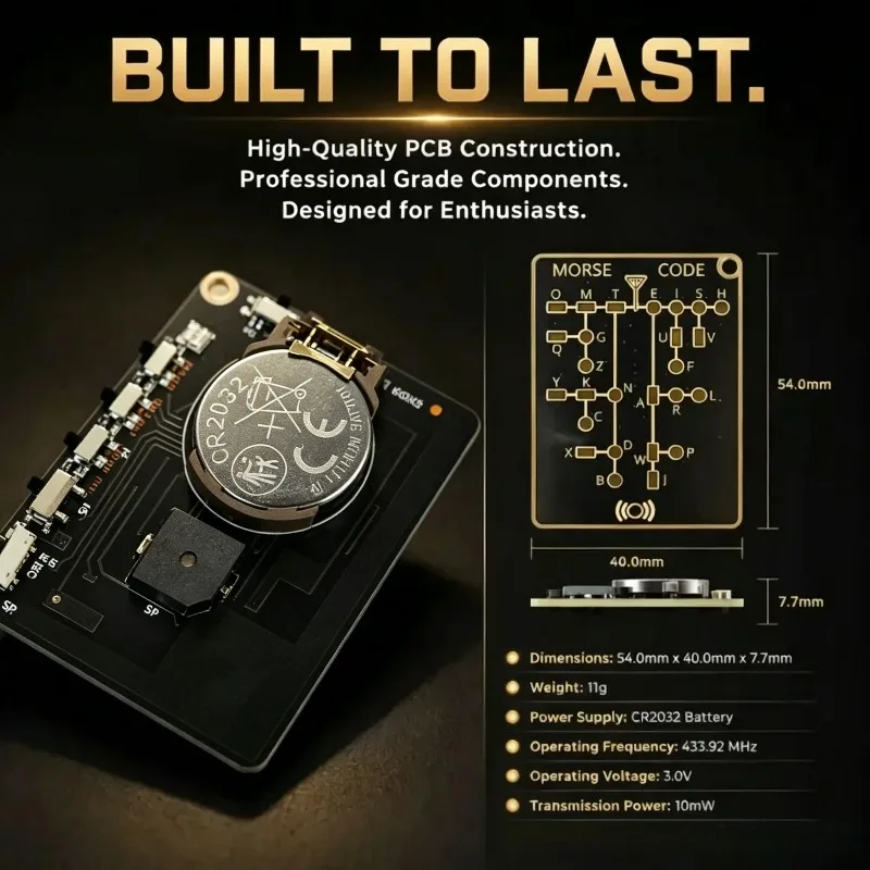 Morse Code Trainer Card Pocket-Sized Portable Encryption Practice Device Lightweight Morse Code Practice Trainer