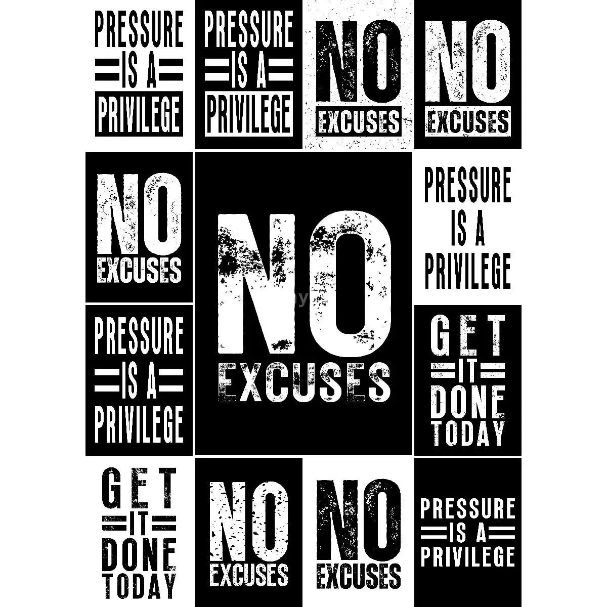 No Excuses Inspirational Poster  Motivational Culture Wall Art Print for Home  Office Decor