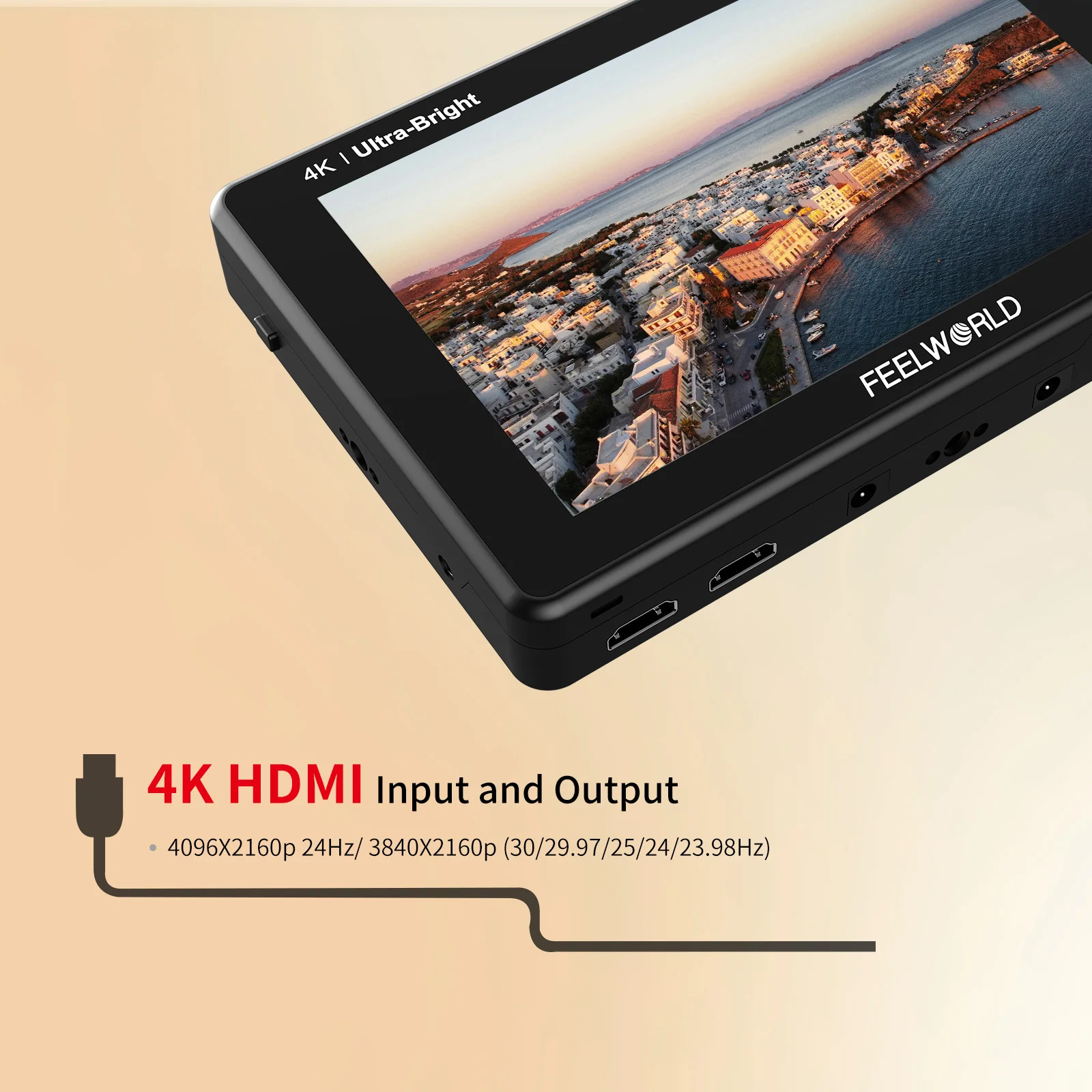 جهاز مراقبة ميداني للكاميرا تعمل باللمس FEELWORLD ، إدخال HDMI ثلاثي الأبعاد ، شكل موجة خرج ، مخطط بياني لنطاق متجه ، LUT7 ، 7 "،
