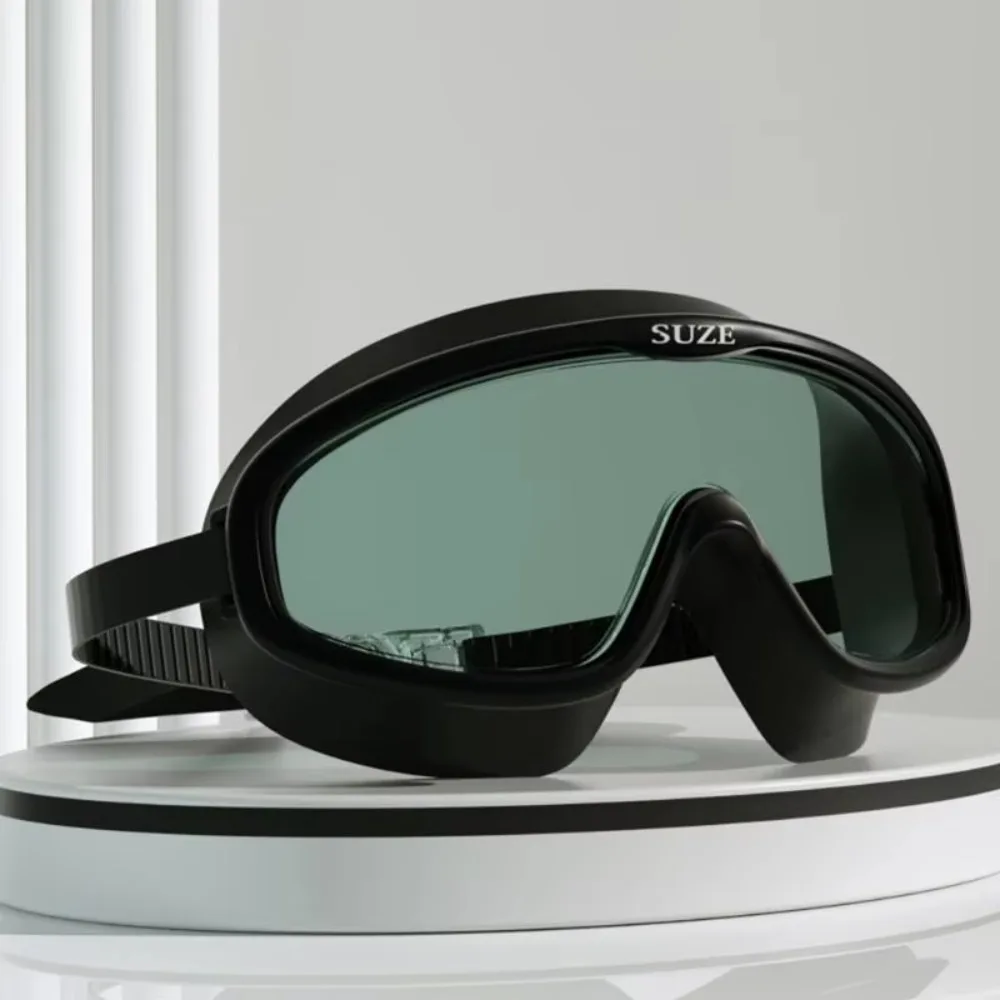 

Large Frame Swimming Goggles Waterproof with Glasses Case Swim Training Glasses Wide View Anti-fog Water Racing Glasses Diving