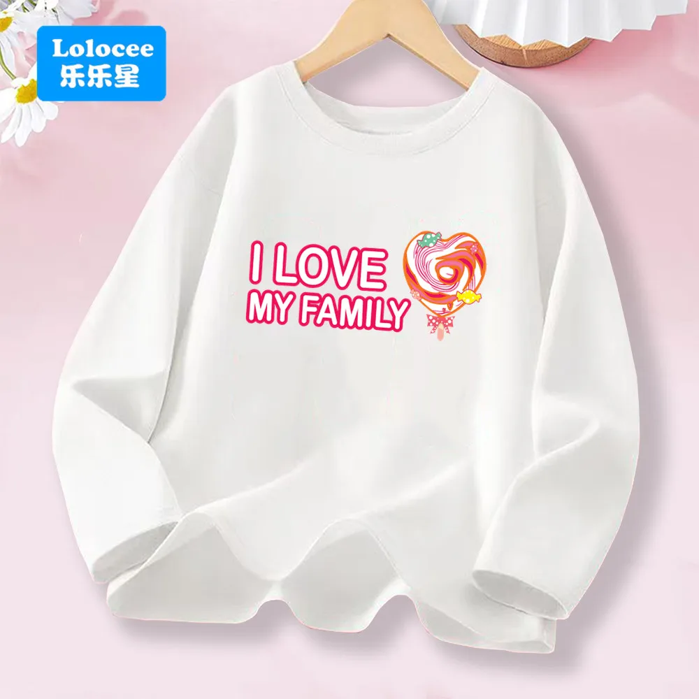 Süße Lollipop Girls Grafik-T-Shirts Candy Kids Cartoon Langarm-T-Shirt Kinderkleidung aus weicher Baumwolle