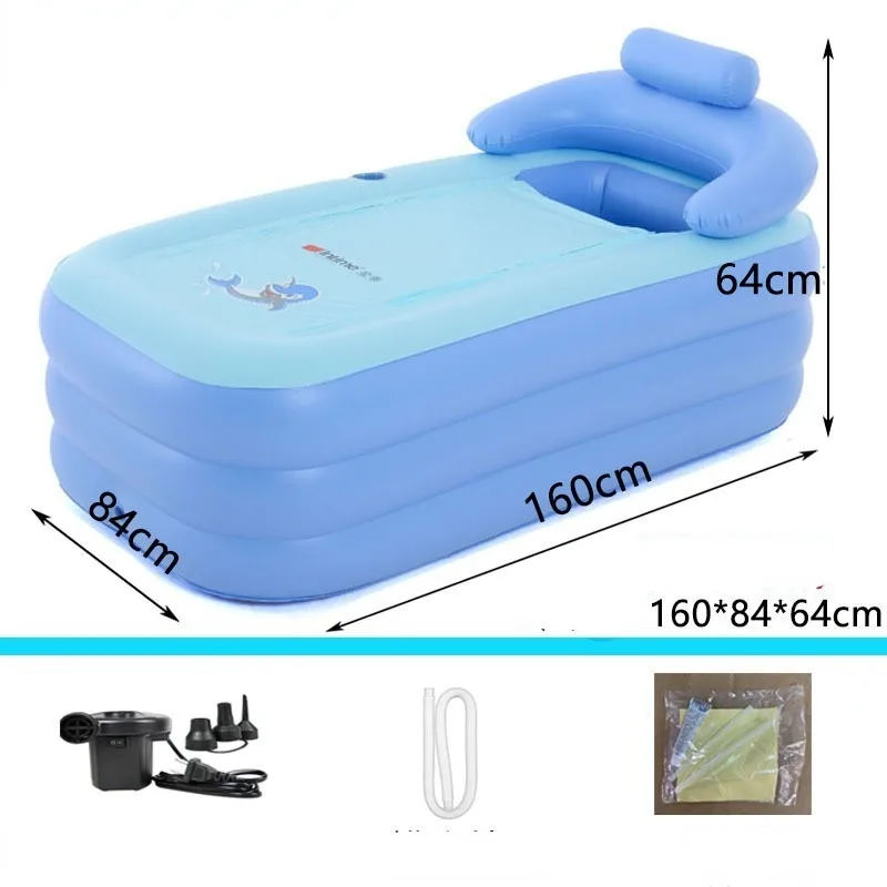 Inflatable Adult Bath Tub Portable Freestanding Bathtub for Home Spa Soaking Shower Bathtub with Electric Air Pump