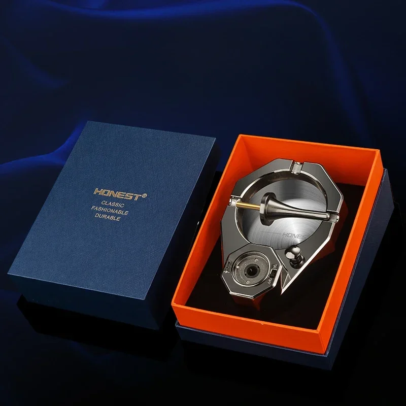 Desktop Oil-electric Hybrid Ashtray Lighter, USB Charging, Arc Ignition, Desktop Ornaments, Business Men's Gift