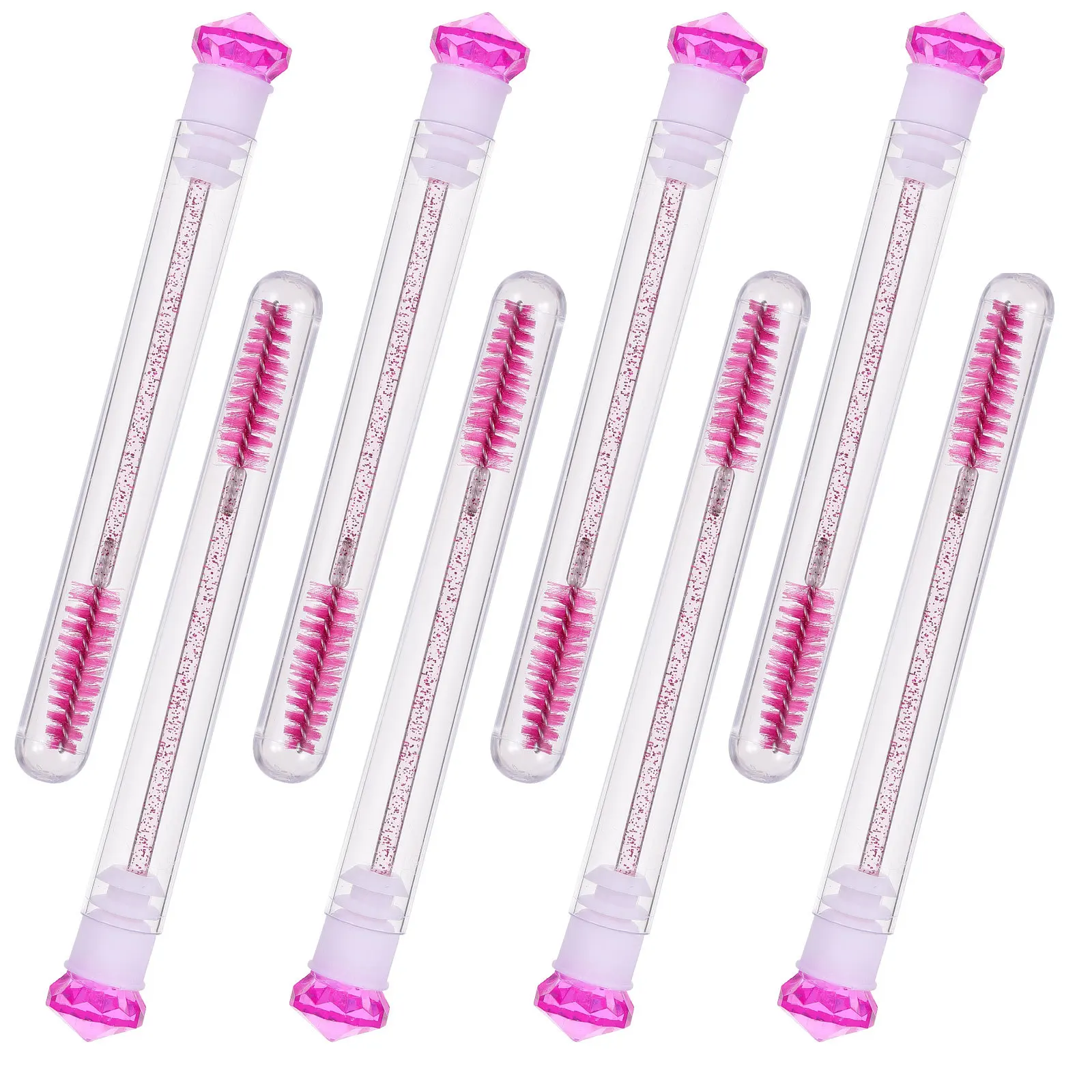 8 قطعة مشط رمش لفرشاة الماسكارا لاش الحاجب سهلة التثبيت مقبض الانزلاق السلس لمسة نهائية طبيعية مقاومة للخدش مسحوق الشائكة