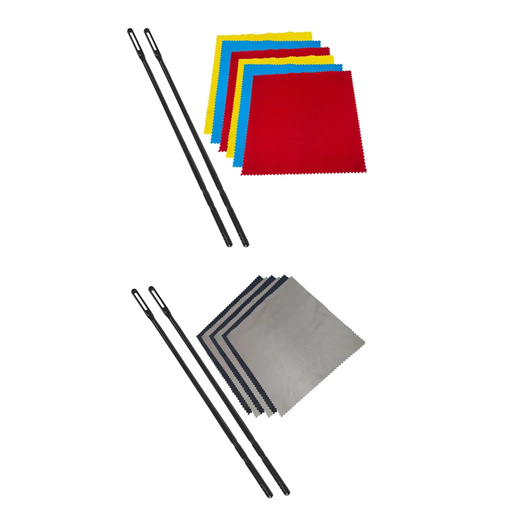 14Inch Flute 2PCS Cleaning Rod Kit Plastic Cleaning With 6PCS Random Color Cloth For-Woodwind Instruments Accessories