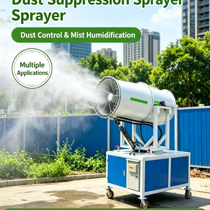 Fog Cannon Machine Adjustable Spray Distance Remote Operated Unit For Outdoor Stock Yard Industrial Dust Suppression Need