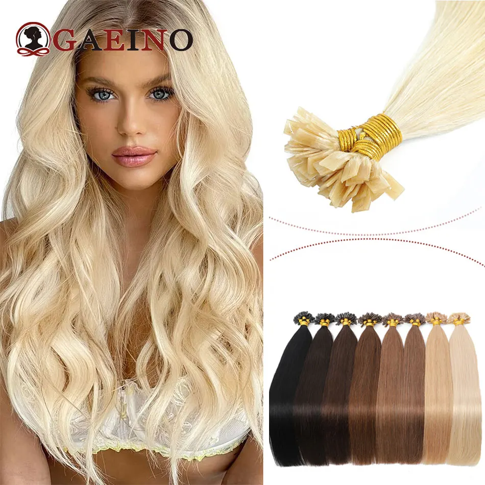 

Flat Tip Hair Extensions Human Hair Pre Bonded Straight Nail Tip Hair Extension Keratin Capsule Human Fusion Hair Extensions