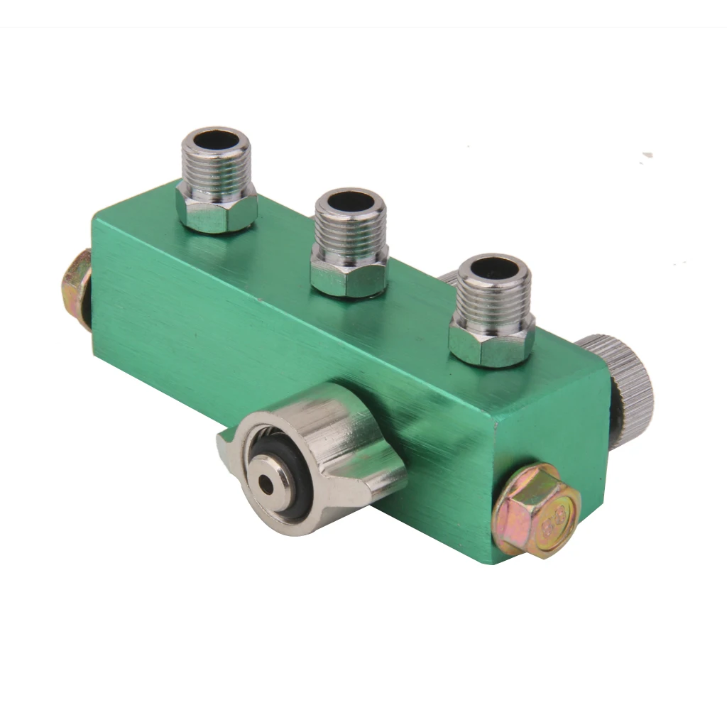 3 Way Airbrush Air Compressor Hose Splitter Regulated Metering Manifold 1/8"
