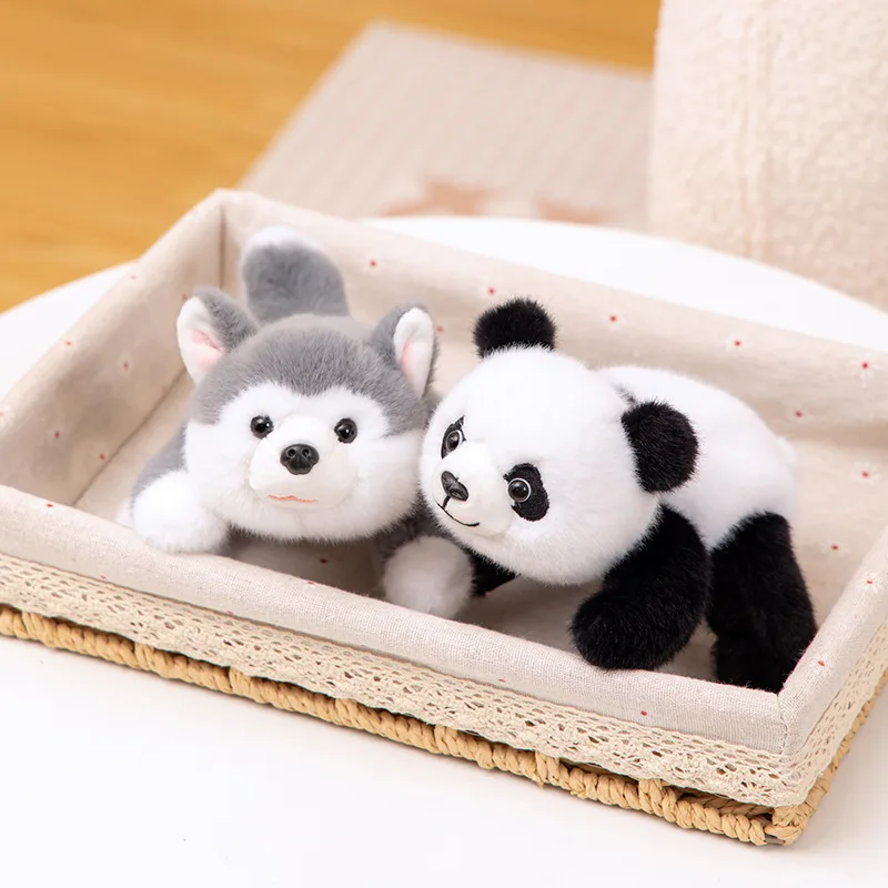 18cm Sloth Husky Plush Lying Animal Table Ornament Soft Pillow Raccoon Bear Plush Cartoon Stuffed Animal Doll Christmas Gift