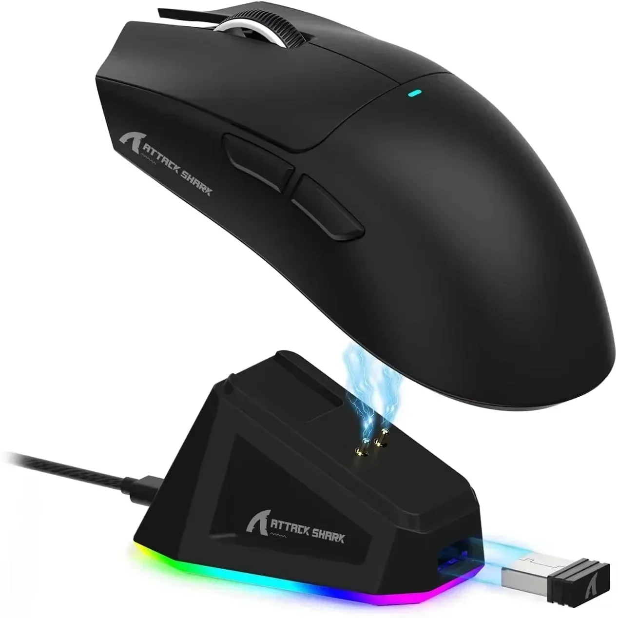 ATTACK SHARK X11 Sensor de ratón para juegos inalámbrico ligero de tres modos PAW3311 con carga RGB accesorio óptico de ordenador 22K DPI