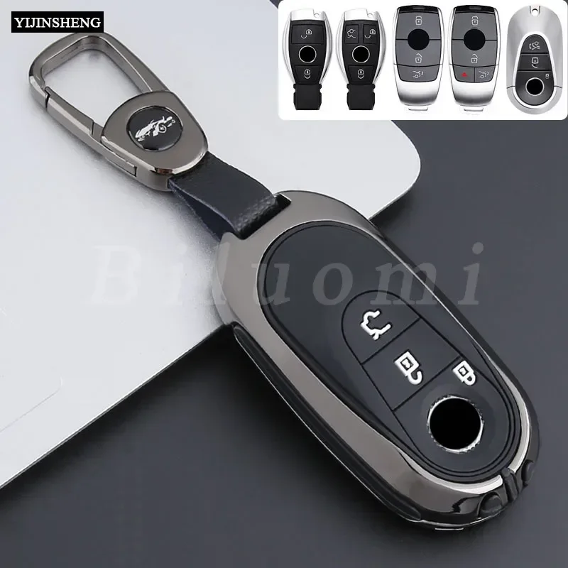 Zinc Alloy + Silicone Key Fob Cover Case for Mercedes Benz C S Class W223 W206 S260L S350L S400L S450L S500L Maybach S480 S580