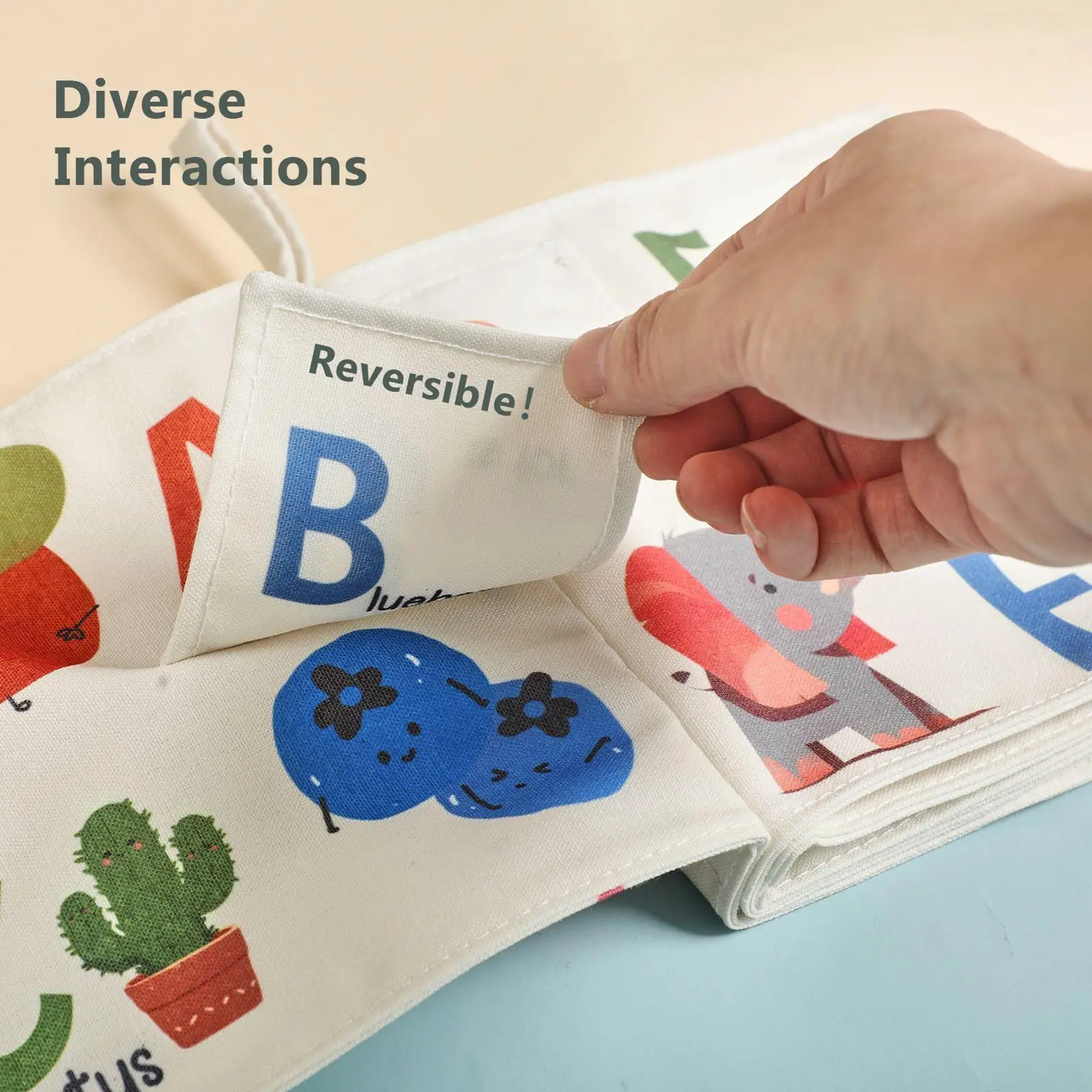 Libro de tela para bebé, libro suave educativo para la dentición temprana, actividad educativa, juguetes de estimulación Visual para niños para balcón y sala de estar