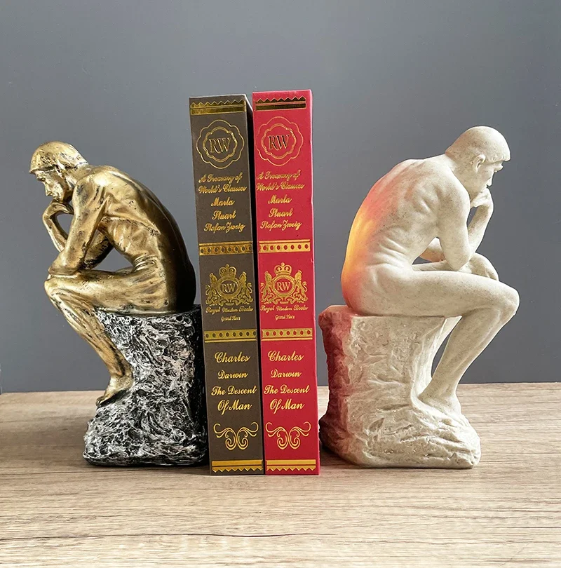 European Style Figure Sculpture Contemplative Ornament Statue Resin Decoration Bookcase And Wine Cabinet Decoration Figurines