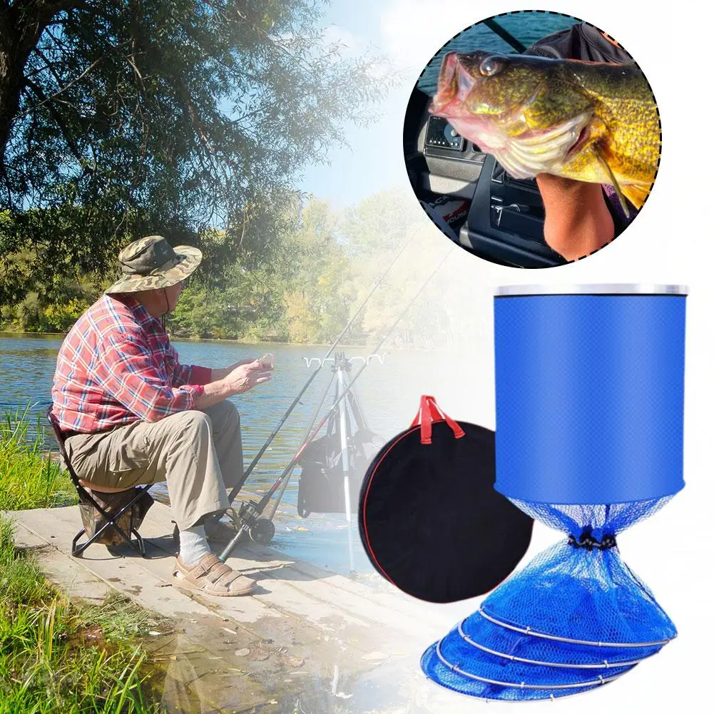 

Steel Fish Cage Thick Sturdy Folding Fish Cage For Snakehead Fishing Tackle Fishing Accessories E0Q8