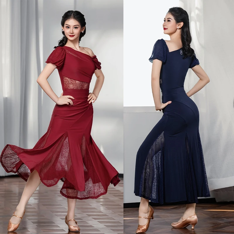 Vrouwen Moderne Dans Jurk Vrouwelijke Wals Nationale Standaard Danspak Ballroom Danswedstrijd Kleding